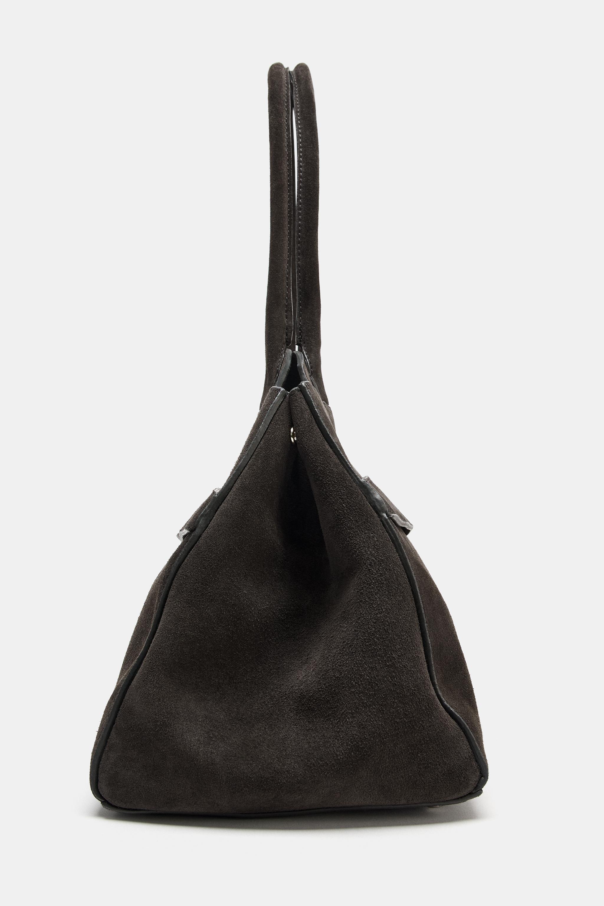 SPLIT LEATHER SHOULDER BAG